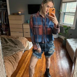 Free People Austin Plaid Button down